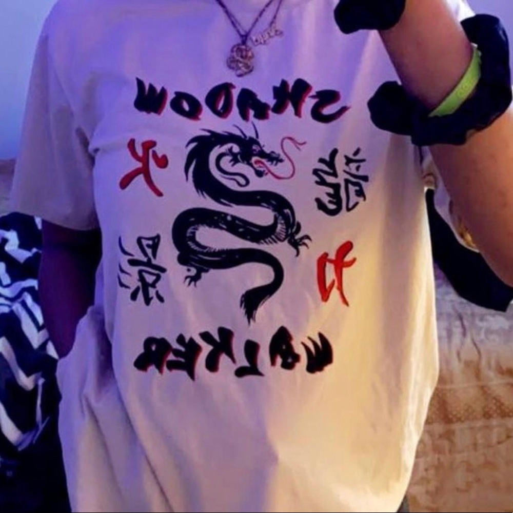 Small dragon print graphic tee